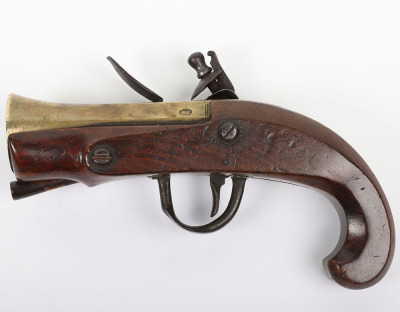 Unusual brass barrel flintlock blunderbuss pistol by Searles, London c.1775 - 2