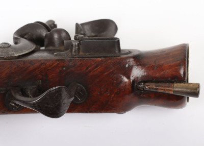 Unusual brass barrel flintlock blunderbuss pistol by Searles, London c.1775 - 3