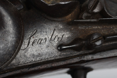 Unusual brass barrel flintlock blunderbuss pistol by Searles, London c.1775 - 4