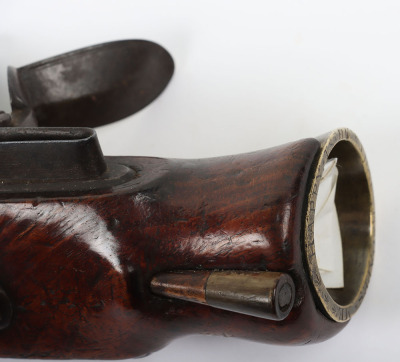 Unusual brass barrel flintlock blunderbuss pistol by Searles, London c.1775 - 8