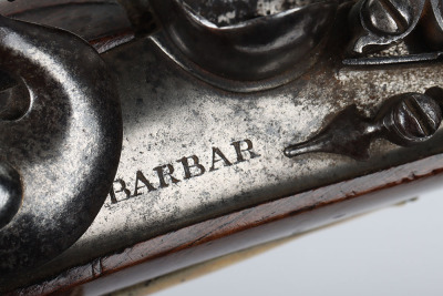 18 bore flintlock holster pistol by BARBAR c.1760 - 7
