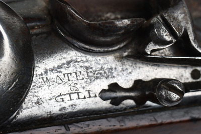 22 bore flintlock holster pistol by WATERS & GILL c.1770 - 7