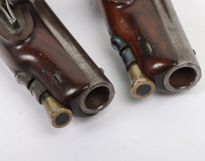 Pair of 42 bore flintlock overcoat pistols by GOODWIN c.1820 - 3