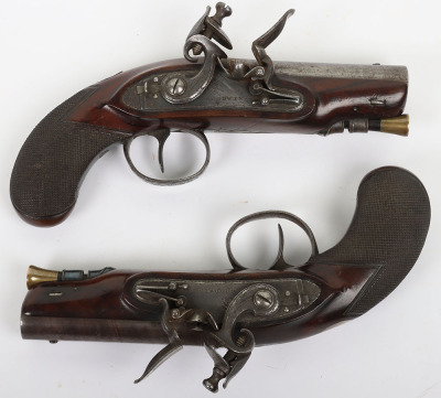 Pair of 42 bore flintlock overcoat pistols by GOODWIN c.1820