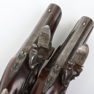 Pair of 42 bore flintlock overcoat pistols by GOODWIN c.1820 - 9