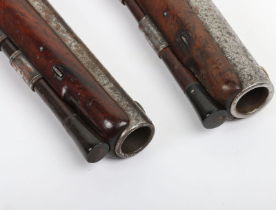 Pair of 16 bore flintlock holster pistols by D. Egg, London c.1790 - 3