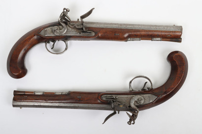 Pair of 16 bore flintlock holster pistols by Richards c.1790