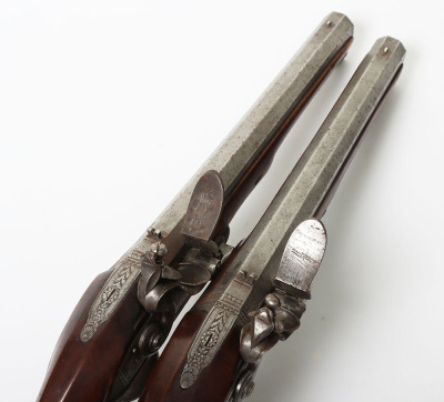 Pair of 16 bore flintlock holster pistols by Richards c.1790 - 3