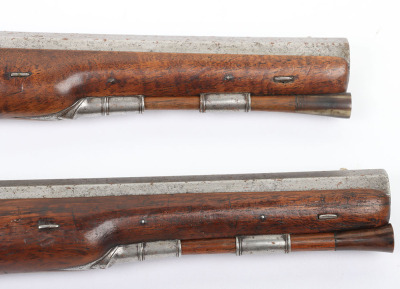 Pair of 16 bore flintlock holster pistols by Richards c.1790 - 4