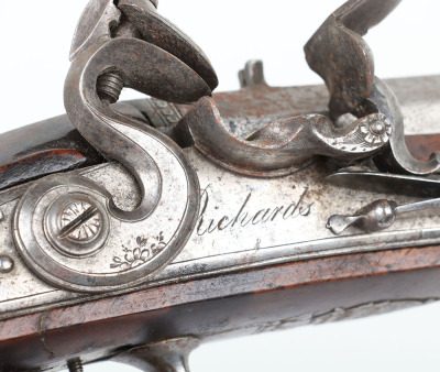 Pair of 16 bore flintlock holster pistols by Richards c.1790 - 10