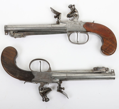 Pair of boxlock flintlock travelling pistols by I & W RICHARDS, LONDON - 2