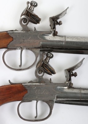 Pair of boxlock flintlock travelling pistols by I & W RICHARDS, LONDON - 5