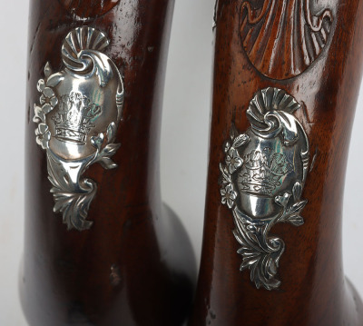 Pair of 22 bore Queen Anne style flintlock cannon barrel holster pistols by BARBAR c.1745 - 4