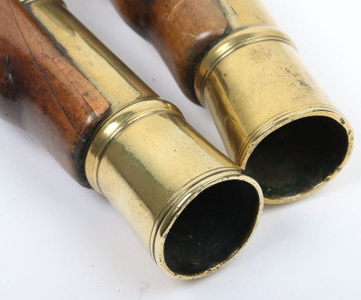 Rare pair of late-17th Century English Brass Barrel Flintlock Grenade Pistols by I .Yates - 6