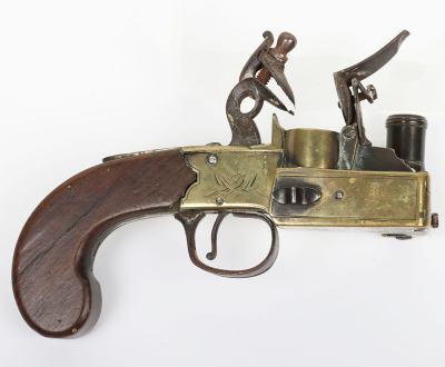 Brass framed flintlock boxlock table tinderlighter c.1800