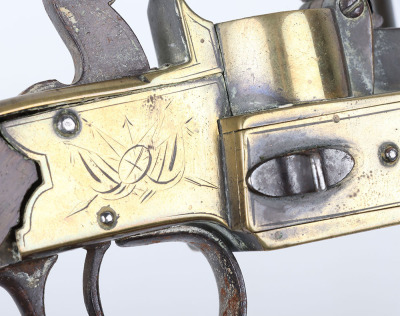 Brass framed flintlock boxlock table tinderlighter c.1800 - 4