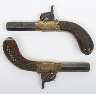 Pair of boxlock percussion pocket pistols retailed by COLGAN of WATERFORD - 2