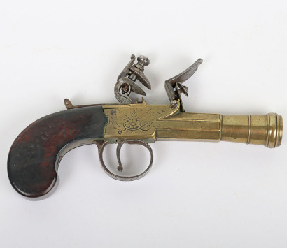 Boxlock flintlock brass blunderbuss pistol c.1820