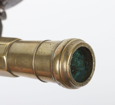 Boxlock flintlock brass blunderbuss pistol c.1820 - 4