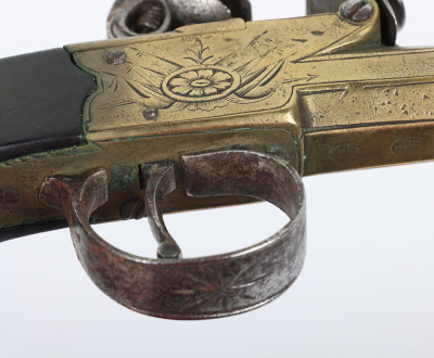 Boxlock flintlock brass blunderbuss pistol c.1820 - 5