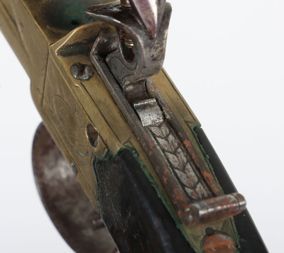 Boxlock flintlock brass blunderbuss pistol c.1820 - 7