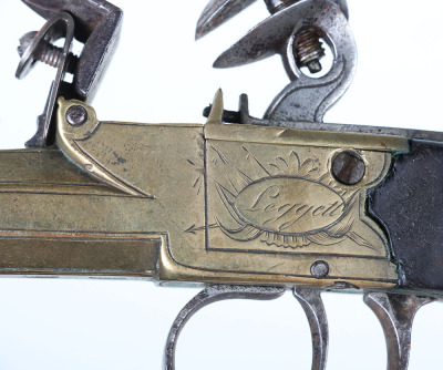 Boxlock flintlock brass blunderbuss pistol c.1820 - 8