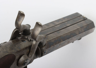 2 shot 30 bore percussion travelling pistol signed T K BAKER, FLEET STREET, LONDON - 4