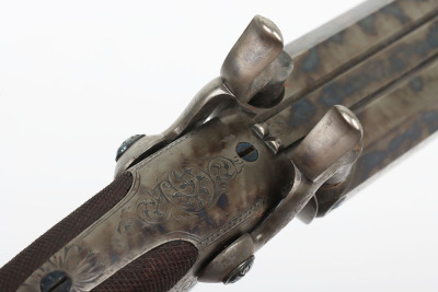 2 shot 30 bore percussion travelling pistol signed T K BAKER, FLEET STREET, LONDON - 5