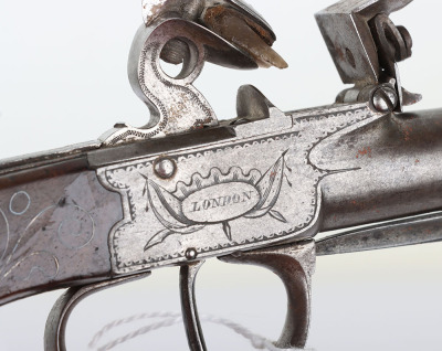 Boxlock flintlock travelling pistol by I & W Richards LONDON c.1790, - 9