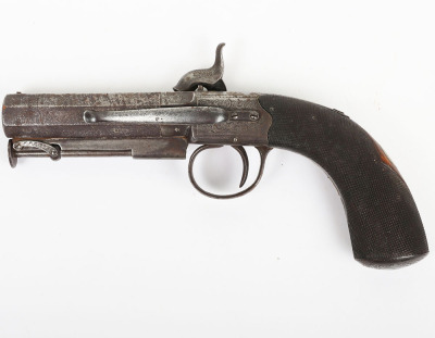 18 bore boxlock sidehammer percussion belt pistol by W DOOLEY, LIVERPOOL - 2