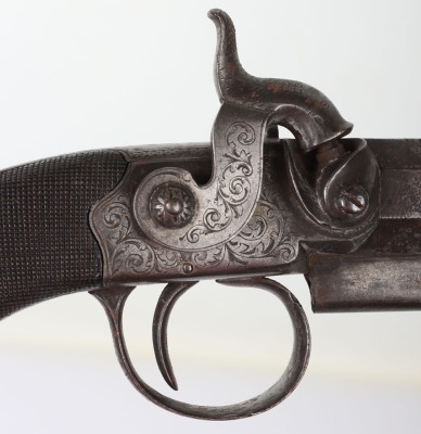 18 bore boxlock sidehammer percussion belt pistol by W DOOLEY, LIVERPOOL - 4