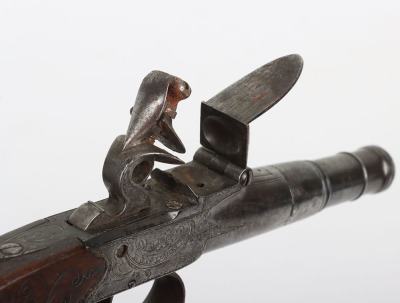 54 bore Queen Anne style boxlock flintlock cannon barrelled pocket pistol by STANTON, LONDON c.1775 - 4