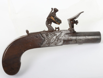 Flintlock boxlock pocket pistol engraved CONWAY