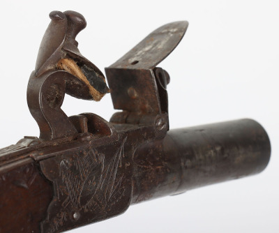 Flintlock boxlock pocket pistol engraved CONWAY - 3