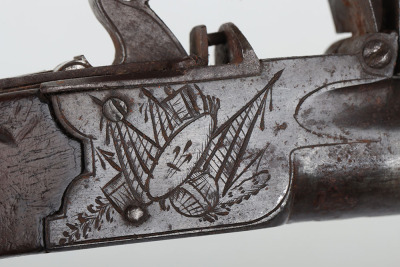 Flintlock boxlock pocket pistol engraved CONWAY - 5