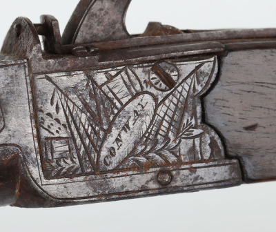 Flintlock boxlock pocket pistol engraved CONWAY - 6