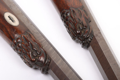 Pair of 42 bore back action percussion target pistols by Patrick of Liverpool - 7