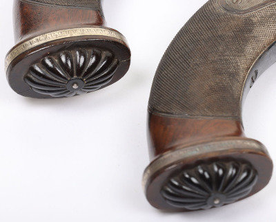 Pair of 42 bore back action percussion target pistols by Patrick of Liverpool - 8