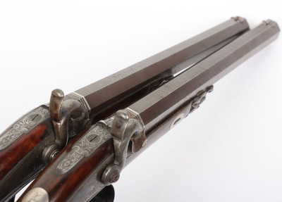 Pair of 42 bore back action percussion target pistols by Patrick of Liverpool - 10