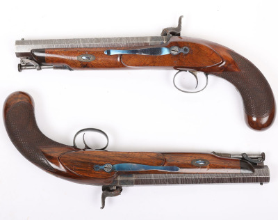 Good pair of 28 bore percussion belt pistols by Edward London, c.1845-50 - 2