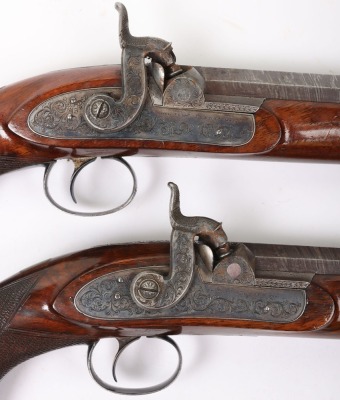 Good pair of 28 bore percussion belt pistols by Edward London, c.1845-50 - 4