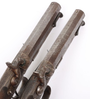 Good pair of 20 bore boxlock side hammer percussion belt pistols by Wilkinson, London, c.1850 - 7