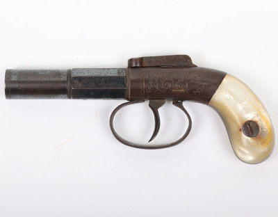 Rare American 9mm single shot self cocking percussion pocket pistol - 2