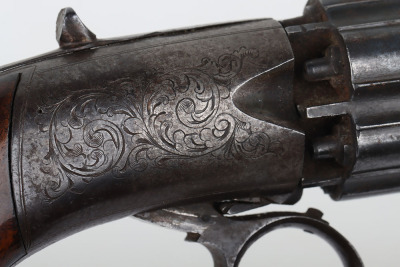 6 shot 84 bore Cooper&rsquo;s patent percussion self-cocking ring trigger pepperbox revolver - 7