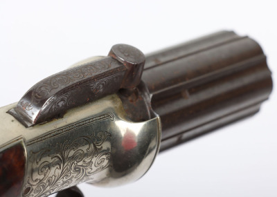 6 shot 150 bore self cocking percussion pepperbox revolver, retailed by MONK, STAMFORD - 7