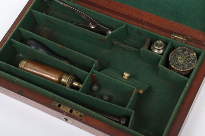 2 shot 34 bore boxlock percussion turnover travelling pistol by COLLINS, LONDON - 3