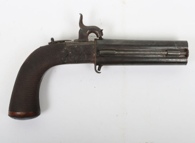 2 shot 34 bore boxlock percussion turnover travelling pistol by COLLINS, LONDON - 5