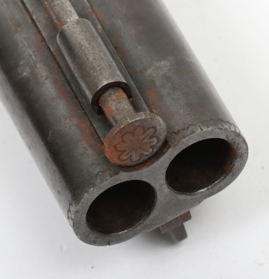 2 shot 34 bore boxlock percussion turnover travelling pistol by COLLINS, LONDON - 7