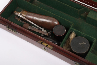 40 bore boxlock side hammer over and under percussion belt pistol by HENRY BECKWITH 58 SKINNER St SNOW HILL LONDON, - 3