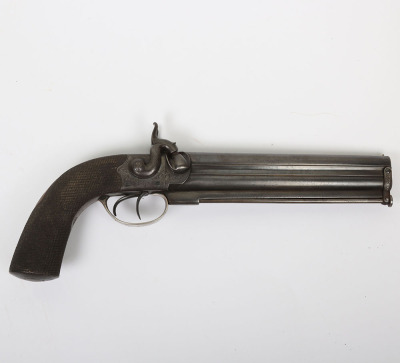 40 bore boxlock side hammer over and under percussion belt pistol by HENRY BECKWITH 58 SKINNER St SNOW HILL LONDON, - 5
